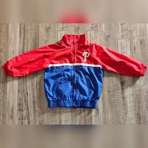 Philadelphia Phillies Kid Wind Breaker With Zipper And Pockets Blue Red & White